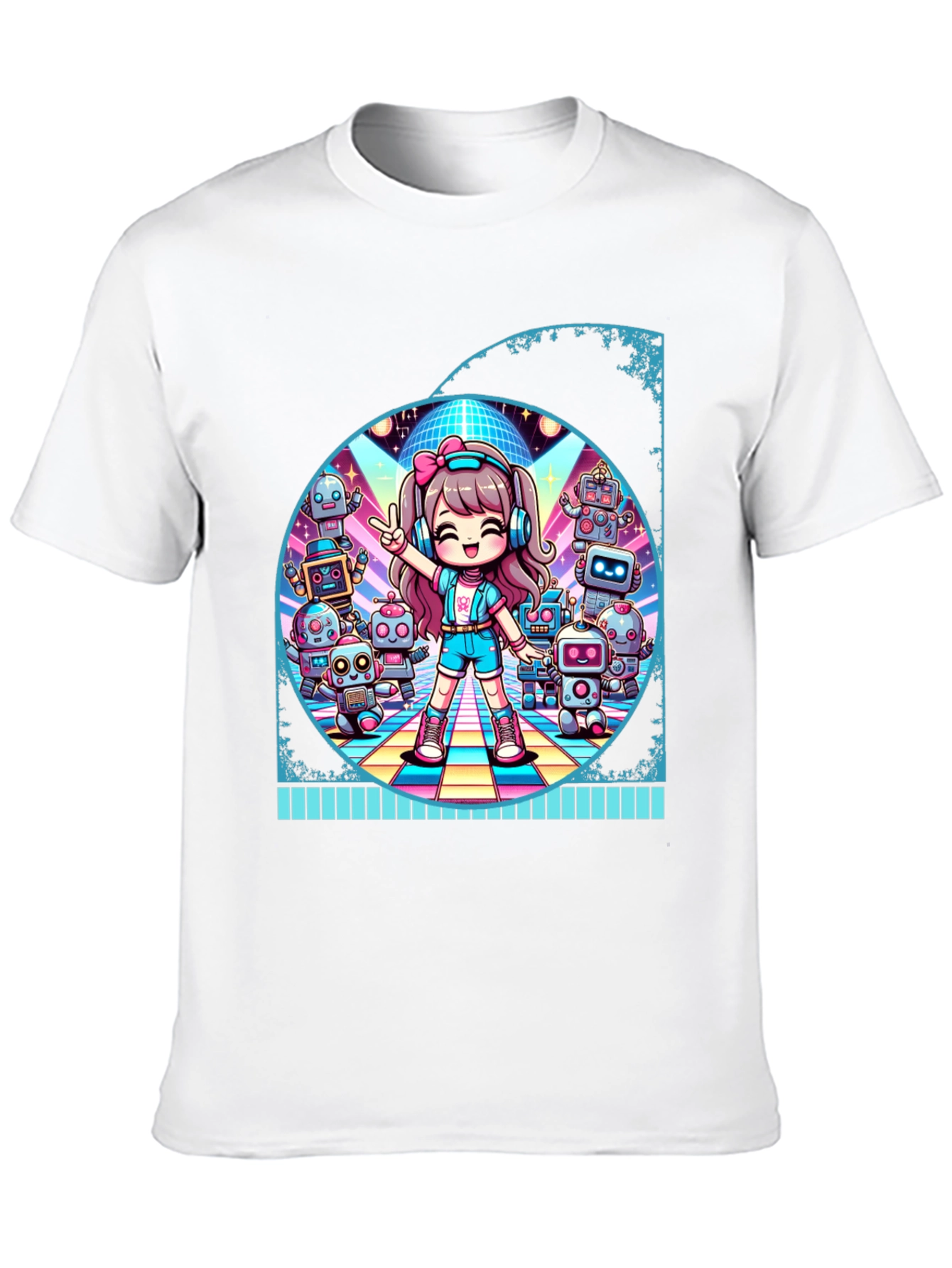 Anime Girl Robot Disco T-Shirt
