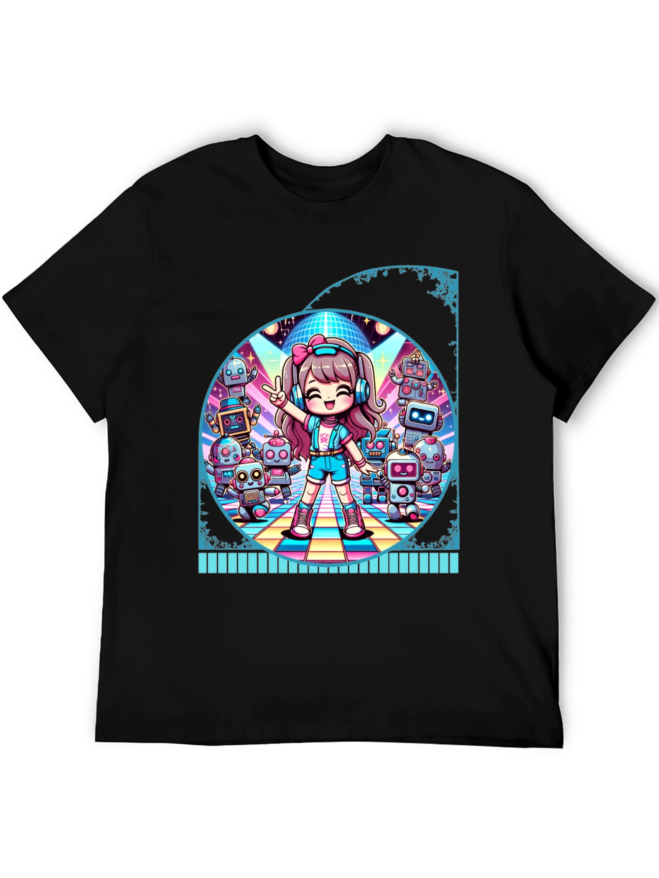 Anime Girl Robot Disco T-Shirt