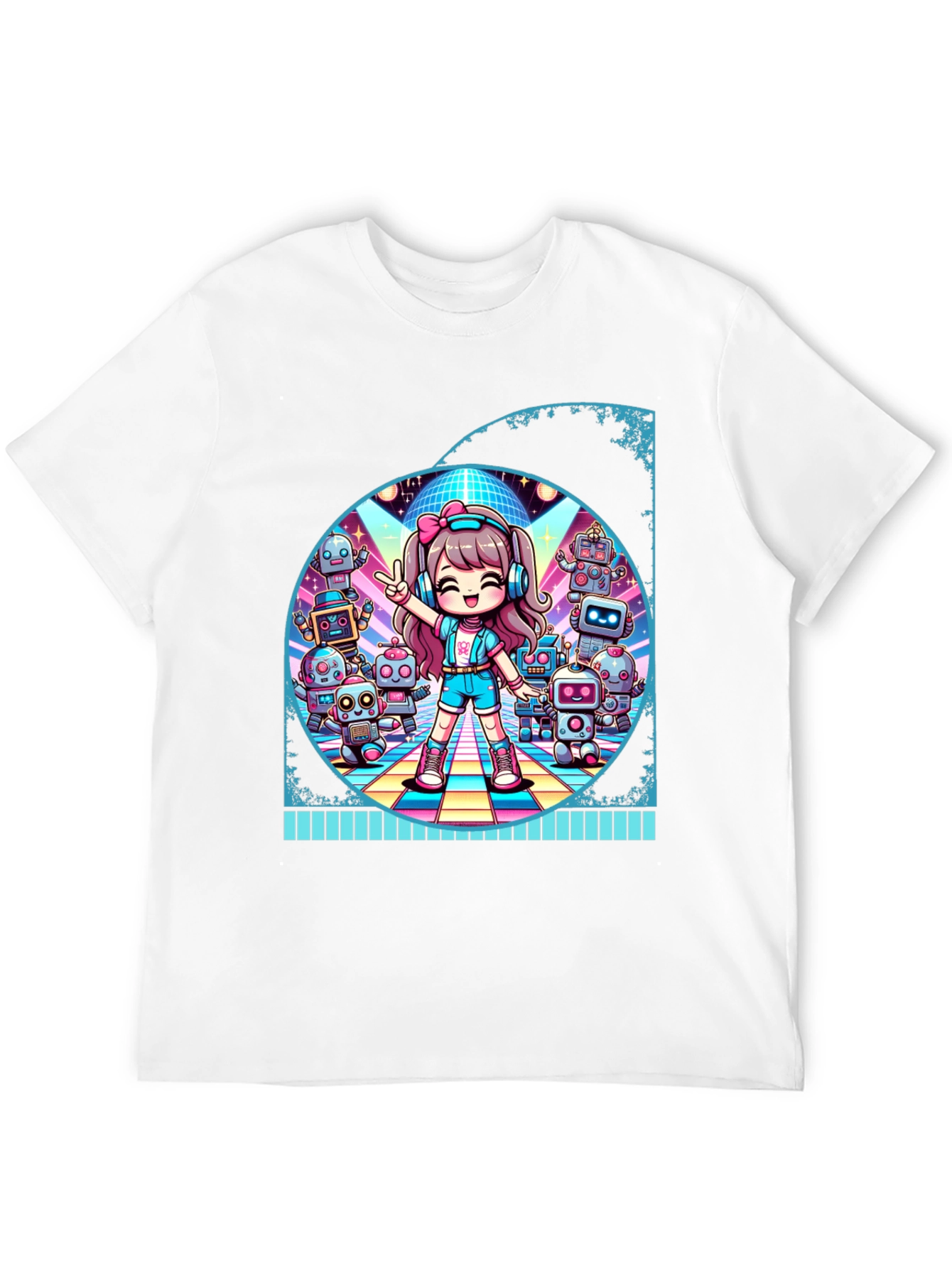 Anime Girl Robot Disco T-Shirt