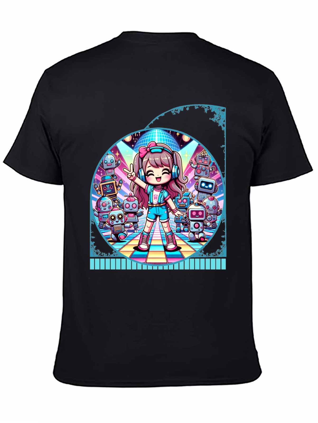 Anime Girl Robot Disco T-Shirt