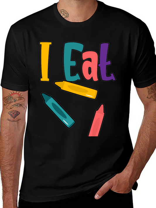 I Eat Crayons T-Shirt Funny Colorful Graphic Tee