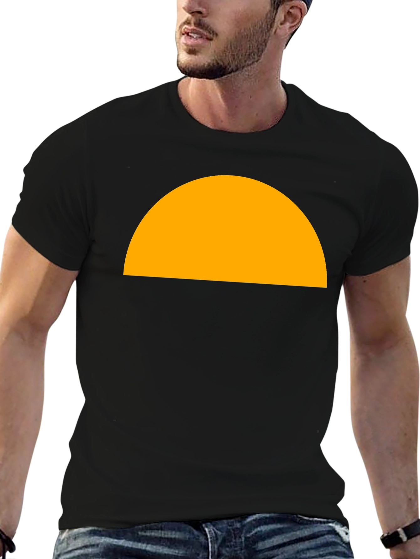 Abstract Graphic Tee - Half Circle Design