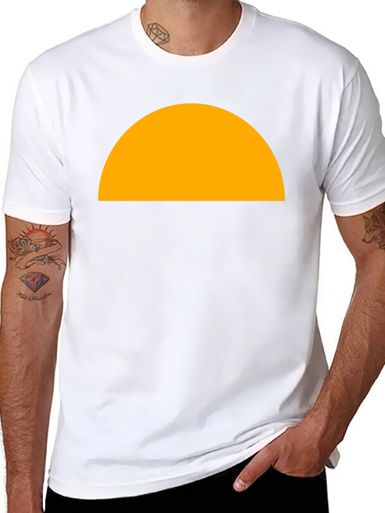 Abstract Graphic Tee - Half Circle Design