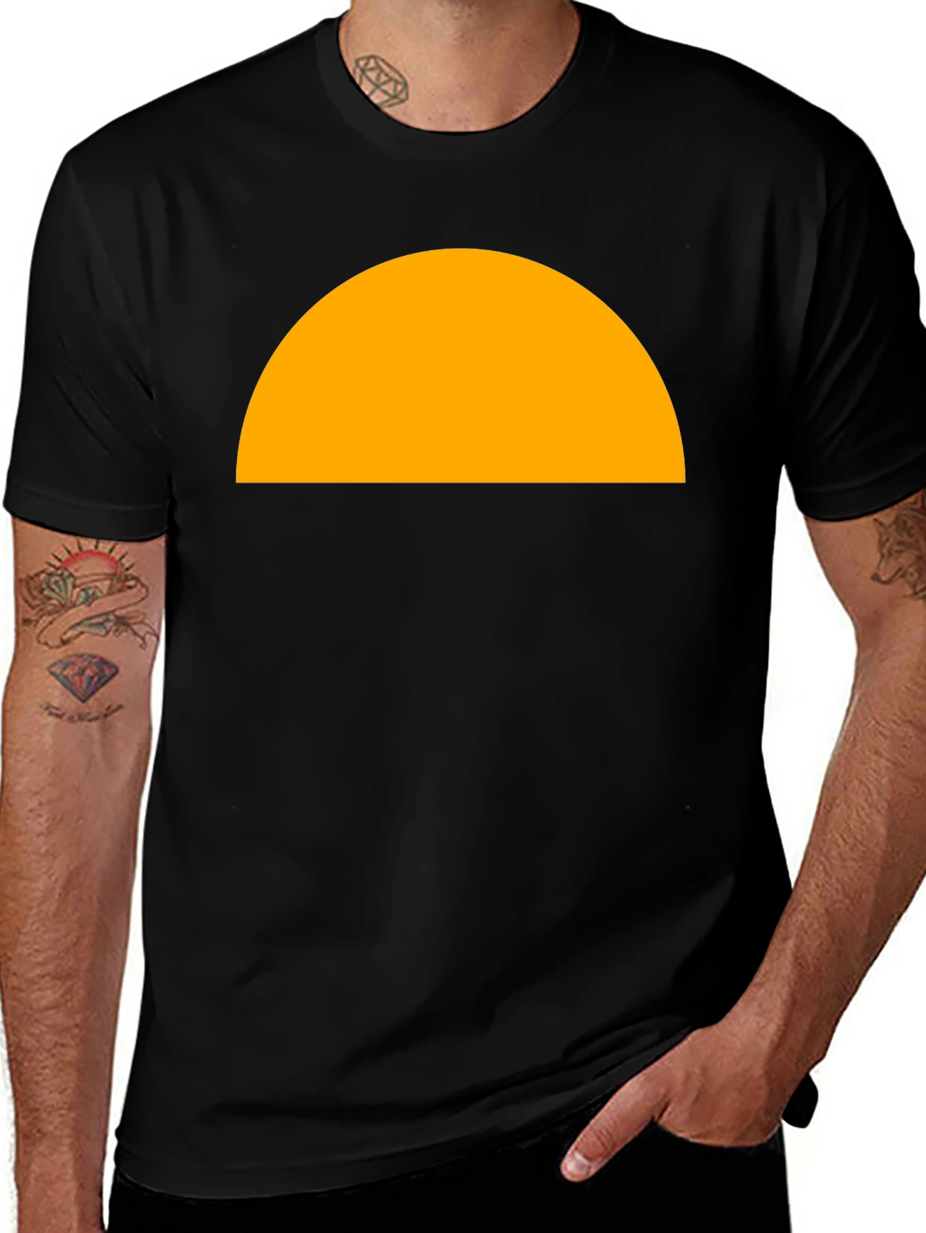 Abstract Graphic Tee - Half Circle Design