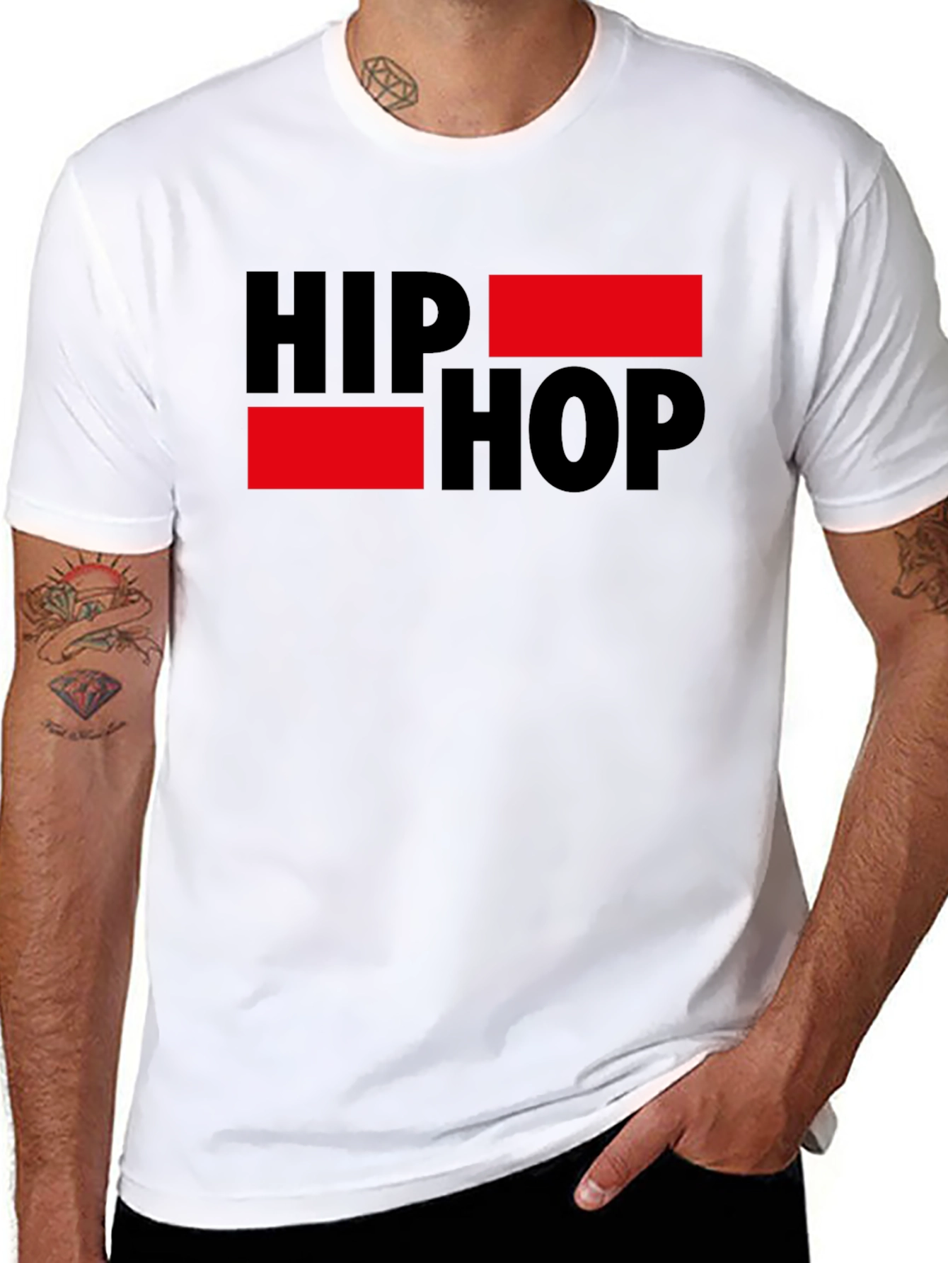 Hip Hop Graphic Tee - Black Short Sleeve