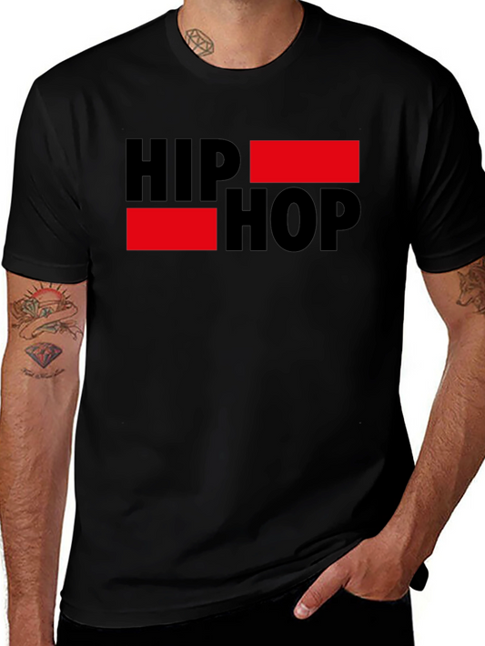Hip Hop Graphic Tee - Black Short Sleeve