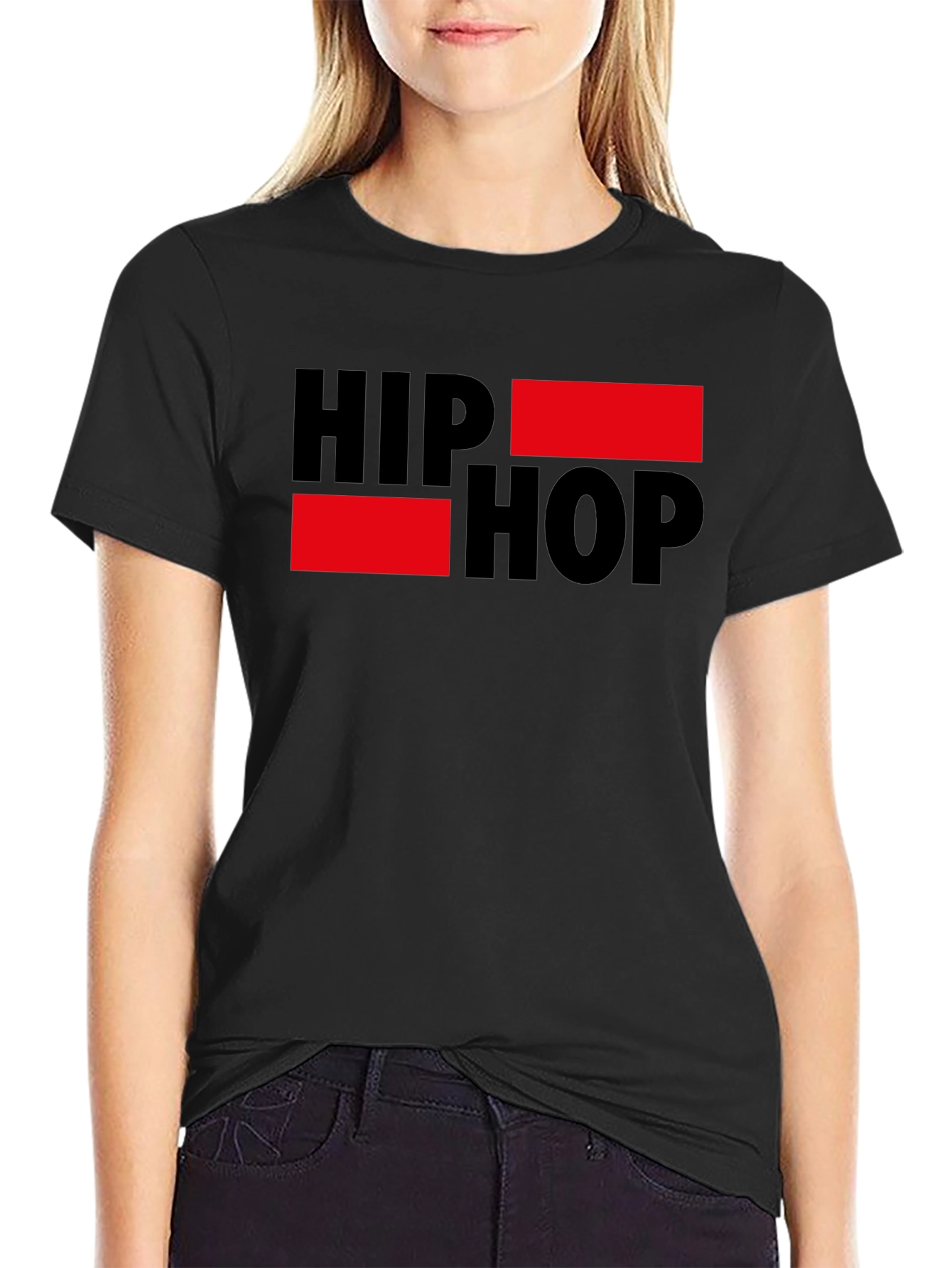 Hip Hop Graphic Tee - Black Short Sleeve