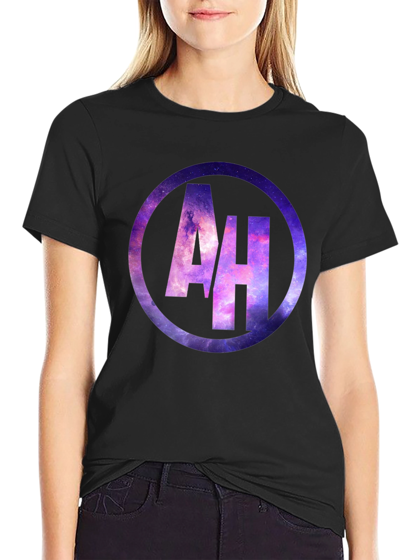 AH Galaxy Circle Graphic Black T-Shirt