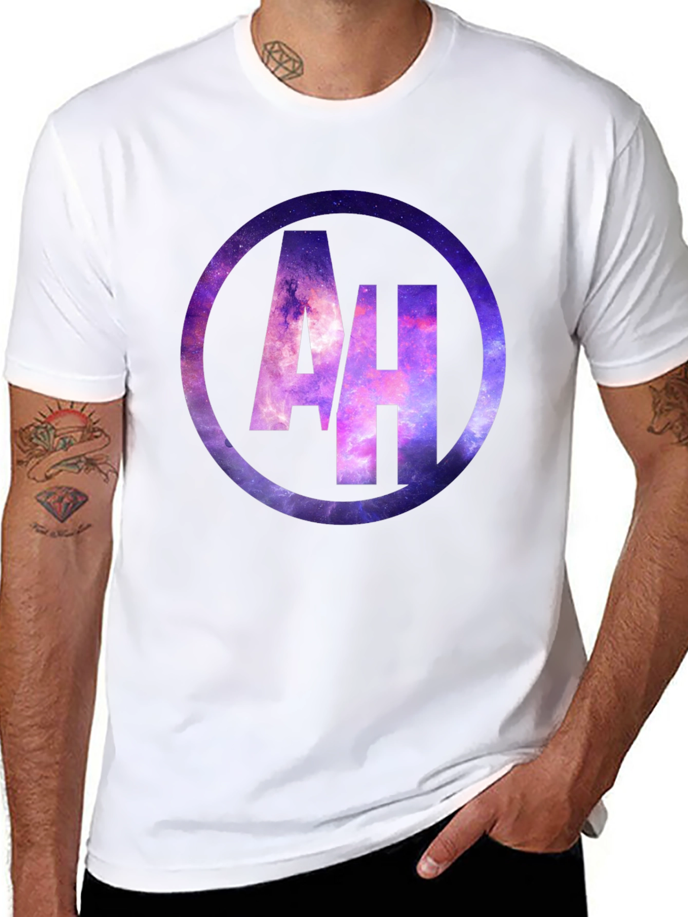 AH Galaxy Circle Graphic Black T-Shirt
