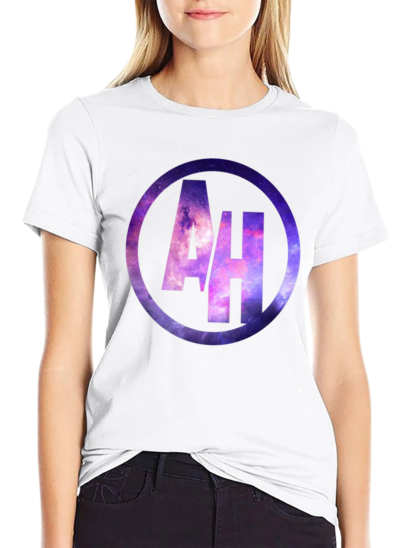 AH Galaxy Circle Graphic Black T-Shirt