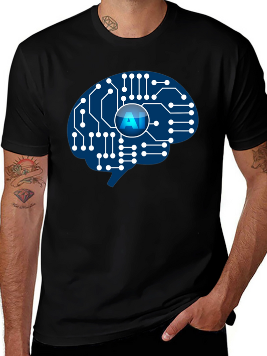 AI Brain Circuit T-Shirt - Smart Tech Design