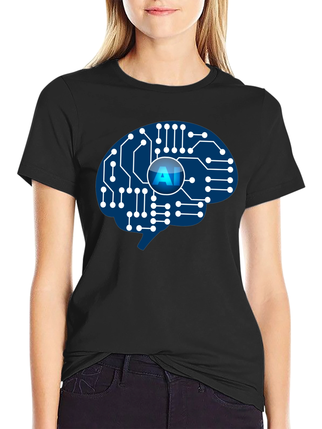 AI Brain Circuit T-Shirt - Smart Tech Design