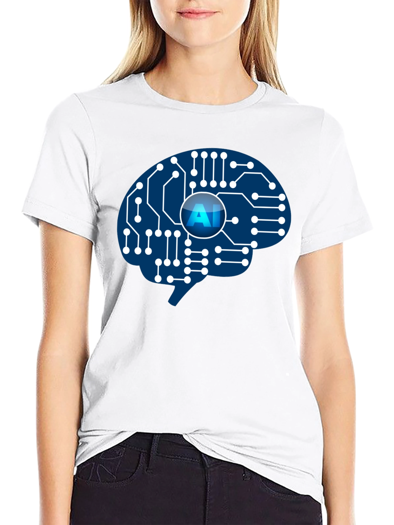AI Brain Circuit T-Shirt - Smart Tech Design