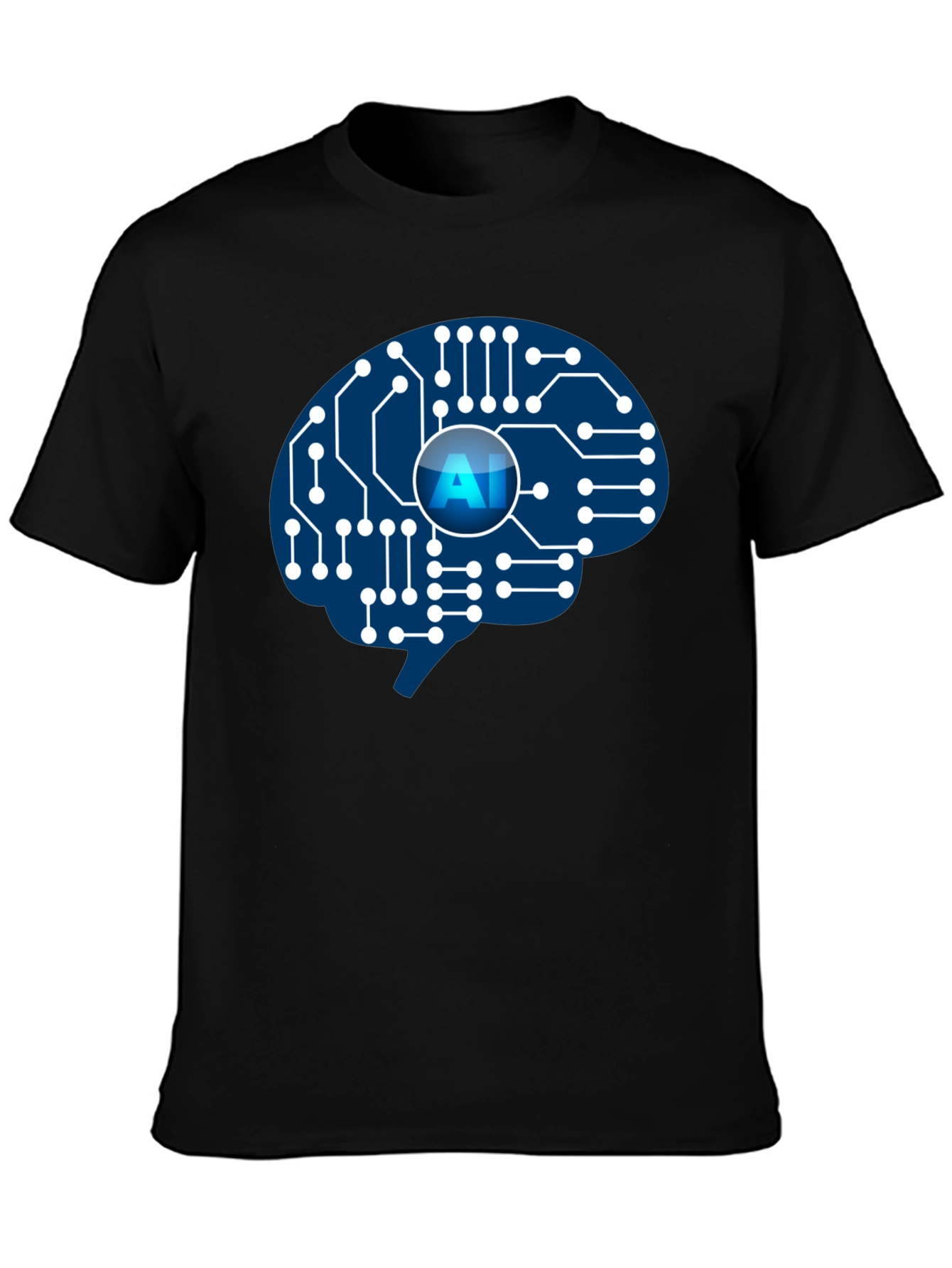 AI Brain Circuit T-Shirt - Smart Tech Design