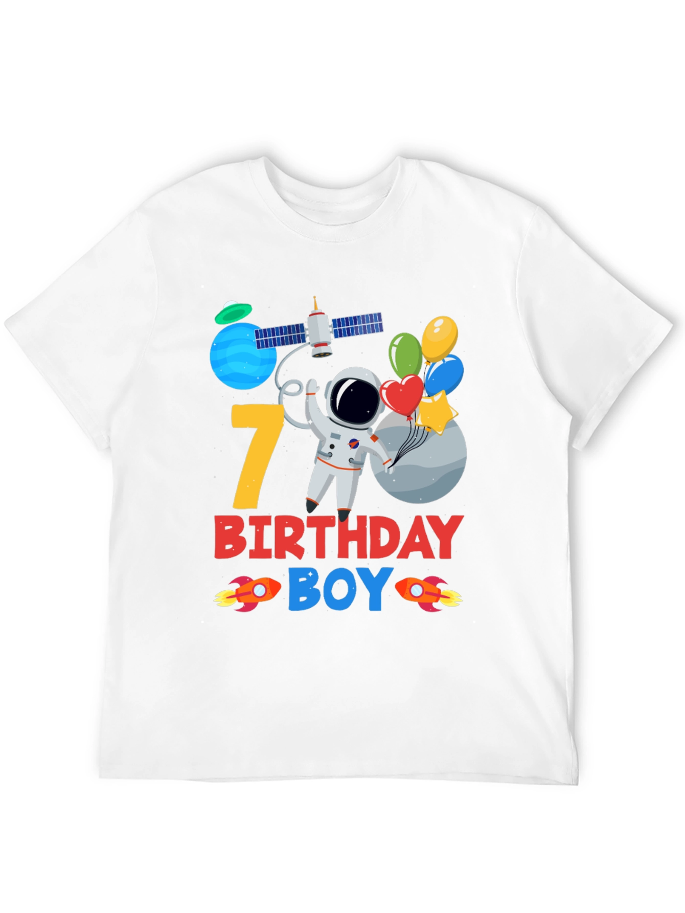 7th Birthday Boy Astronaut T-Shirt