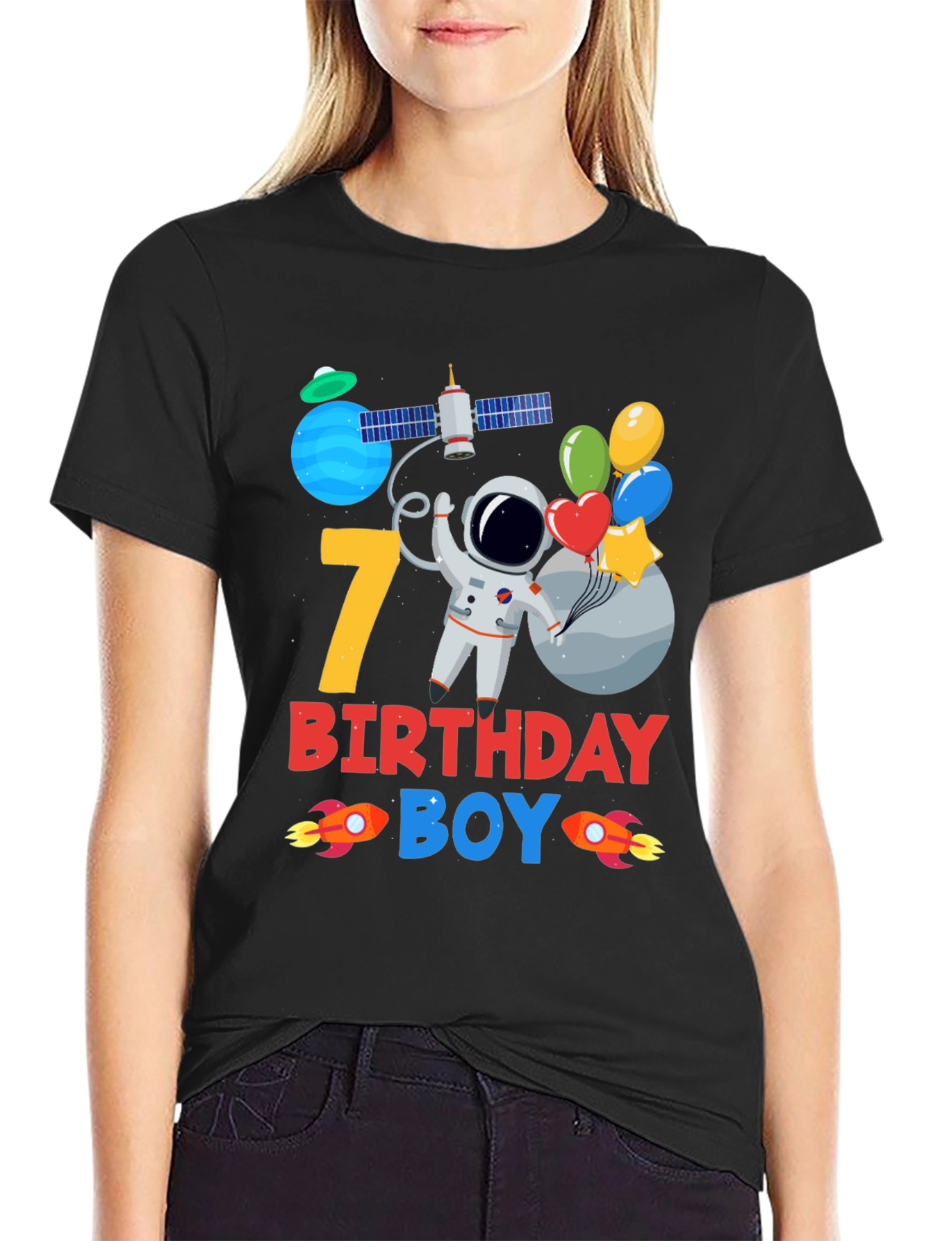 7th Birthday Boy Astronaut T-Shirt