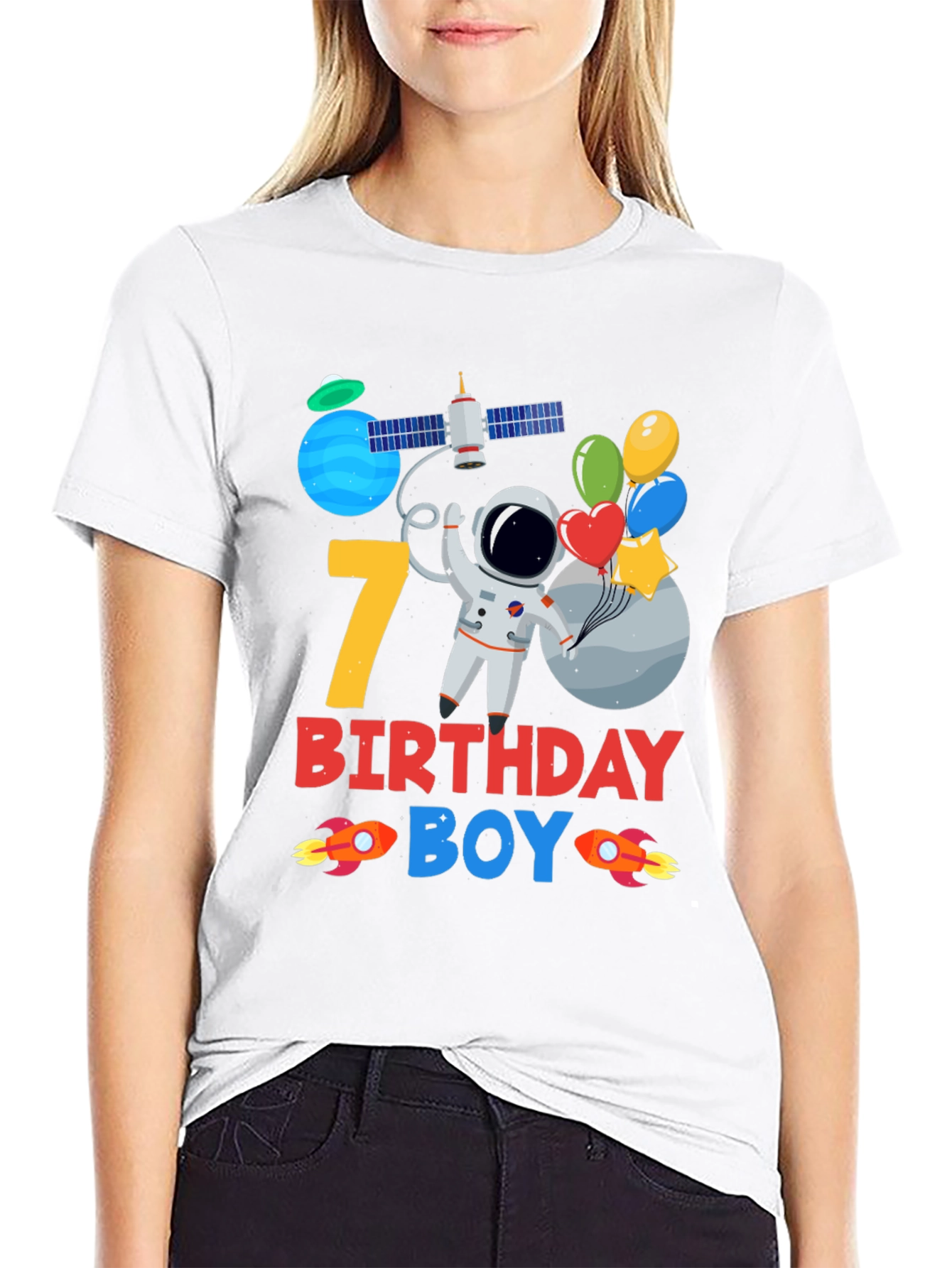 7th Birthday Boy Astronaut T-Shirt