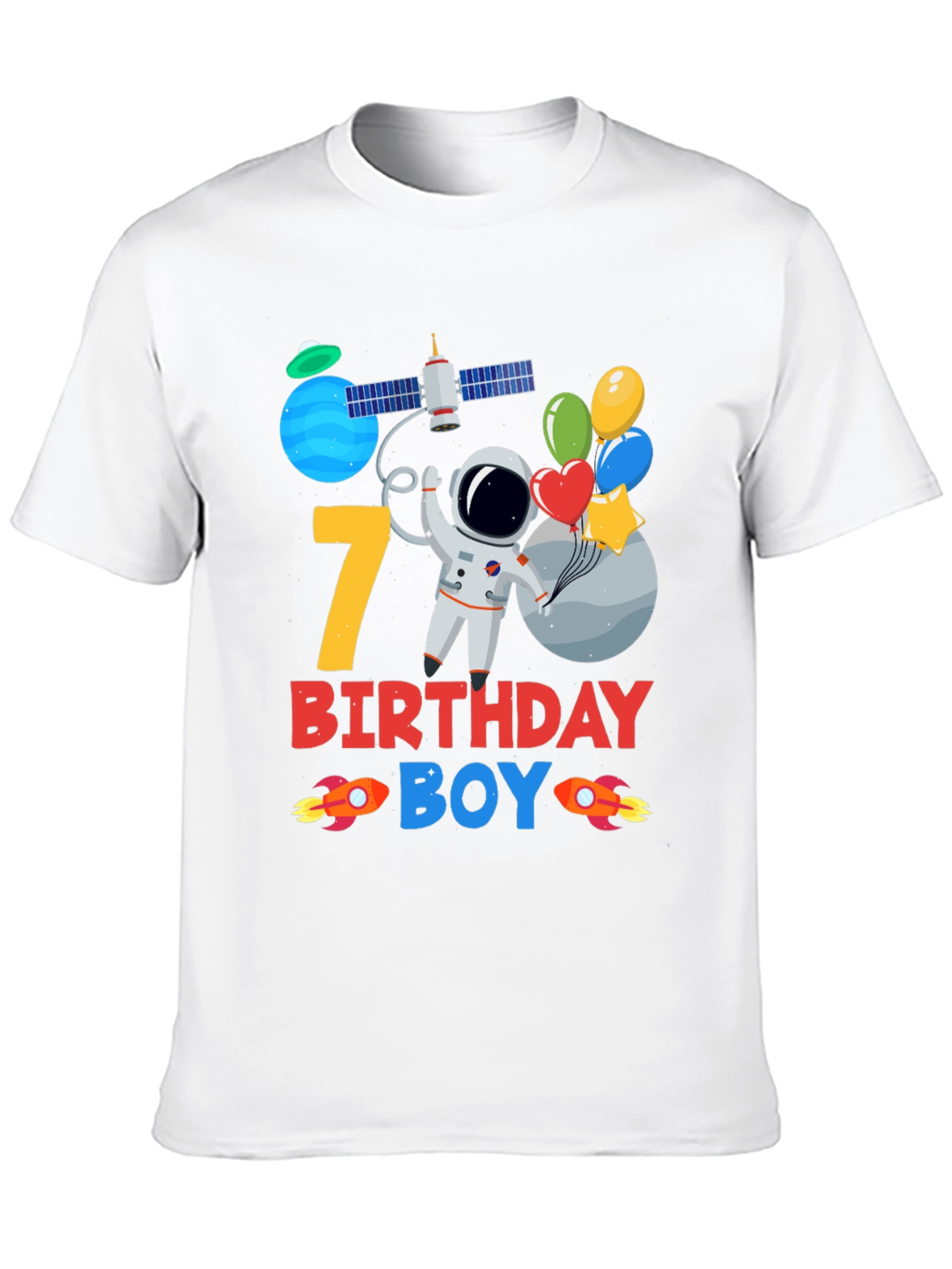 7th Birthday Boy Astronaut T-Shirt