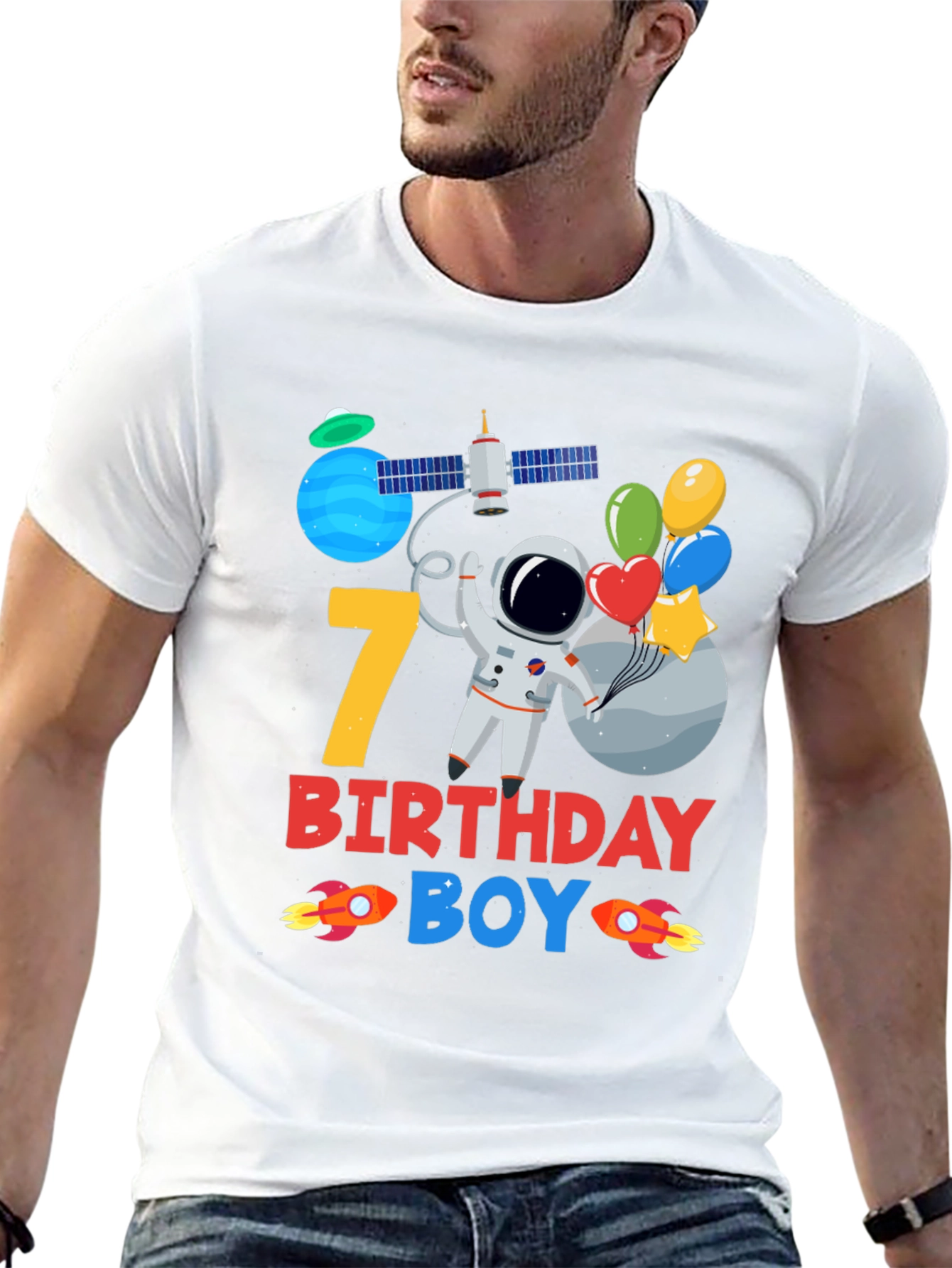 7th Birthday Boy Astronaut T-Shirt