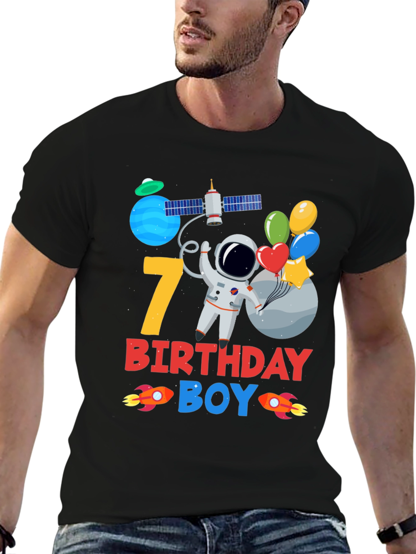 7th Birthday Boy Astronaut T-Shirt