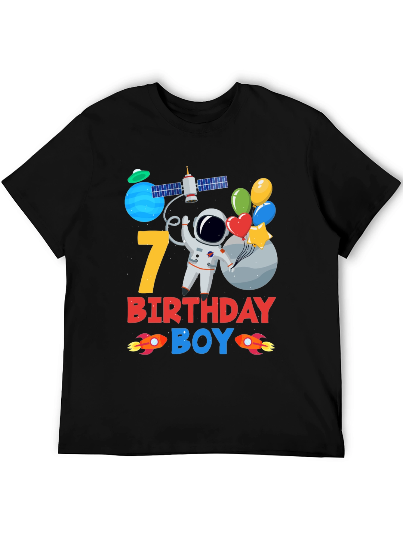 7th Birthday Boy Astronaut T-Shirt
