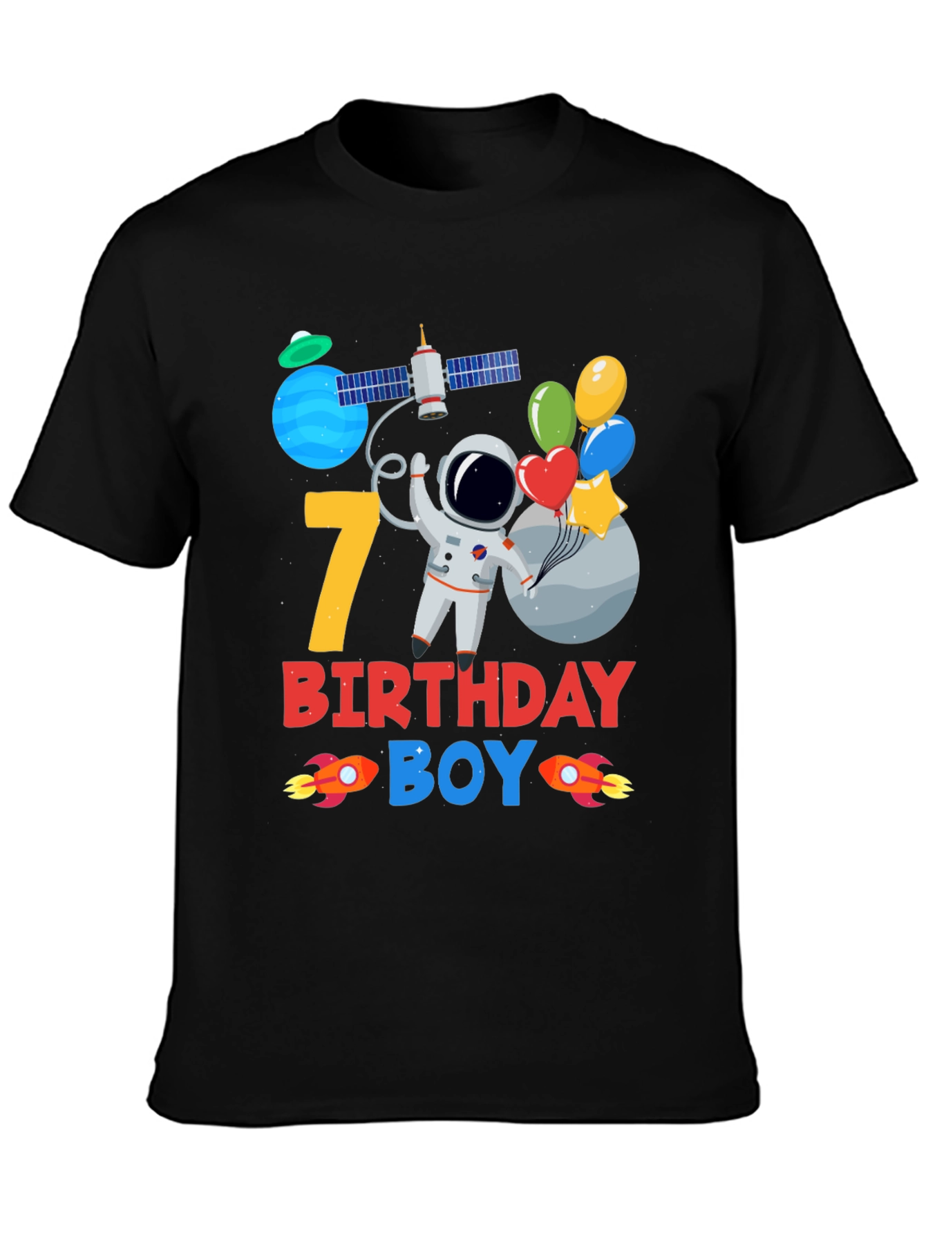 7th Birthday Boy Astronaut T-Shirt