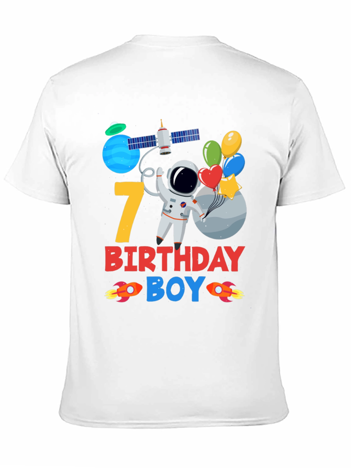 7th Birthday Boy Astronaut T-Shirt