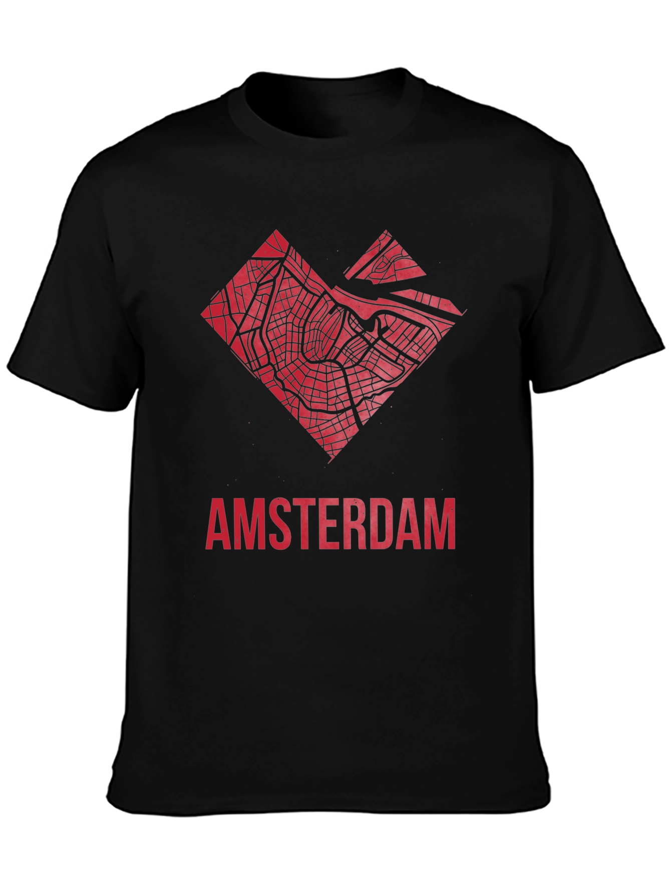 Amsterdam Map Graphic Tee - Heart Design