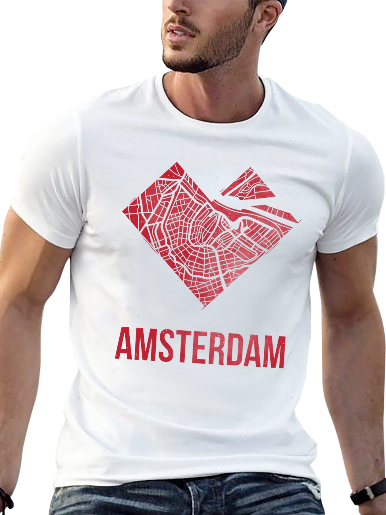 Amsterdam Map Graphic Tee - Heart Design