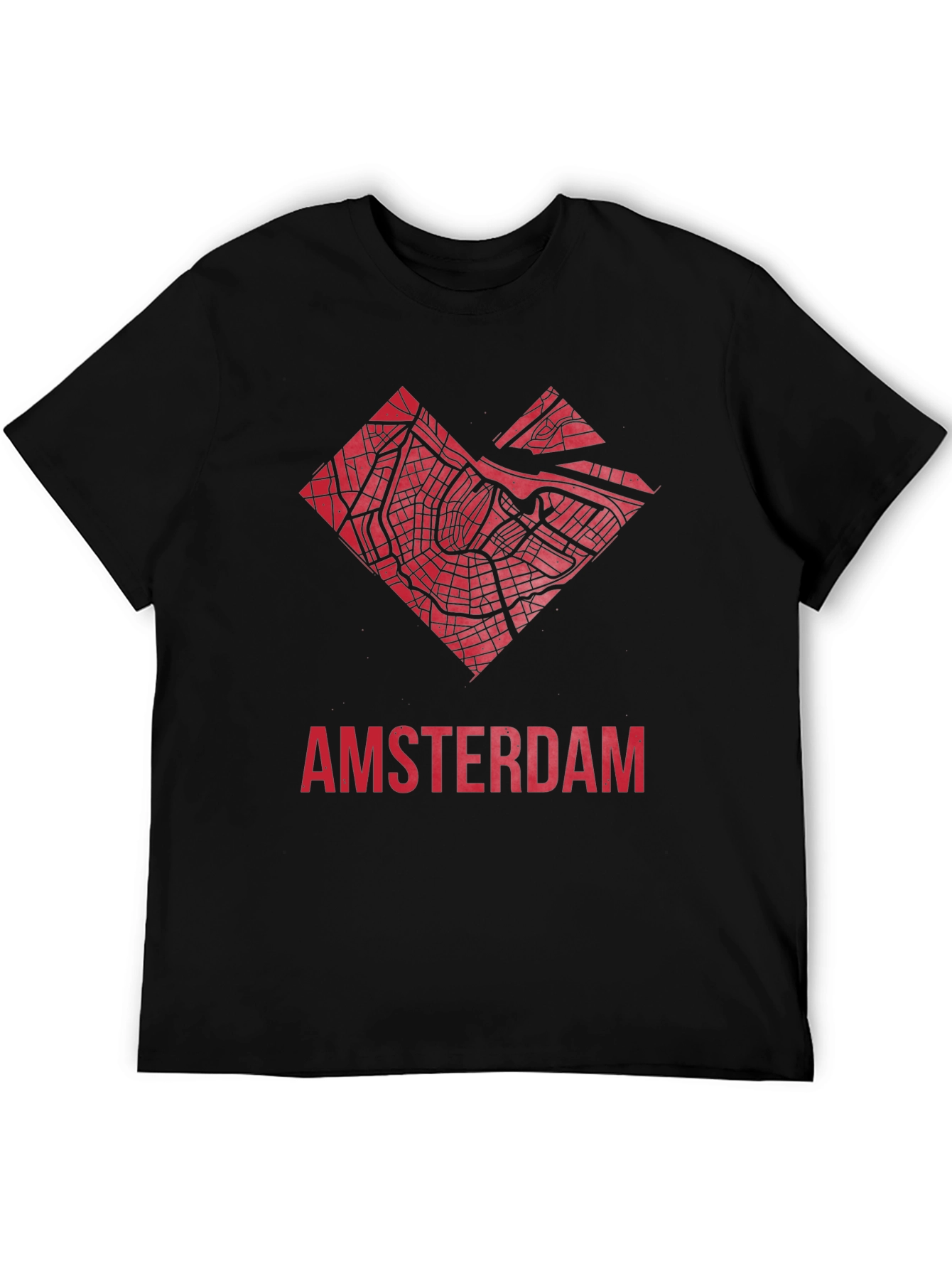 Amsterdam Map Graphic Tee - Heart Design