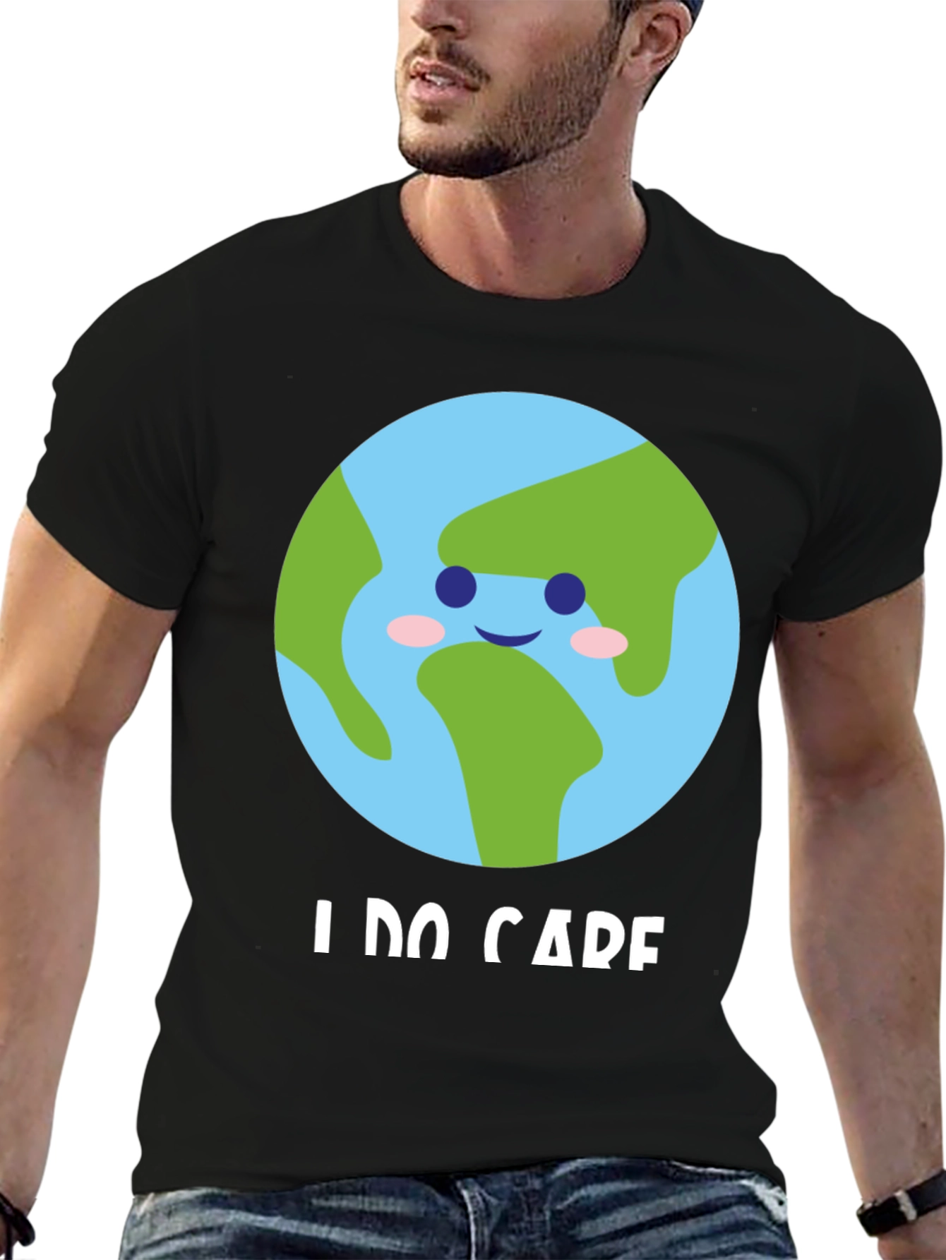 I Do Care Earth Graphic Tee -  Eco-Friendly Shirt