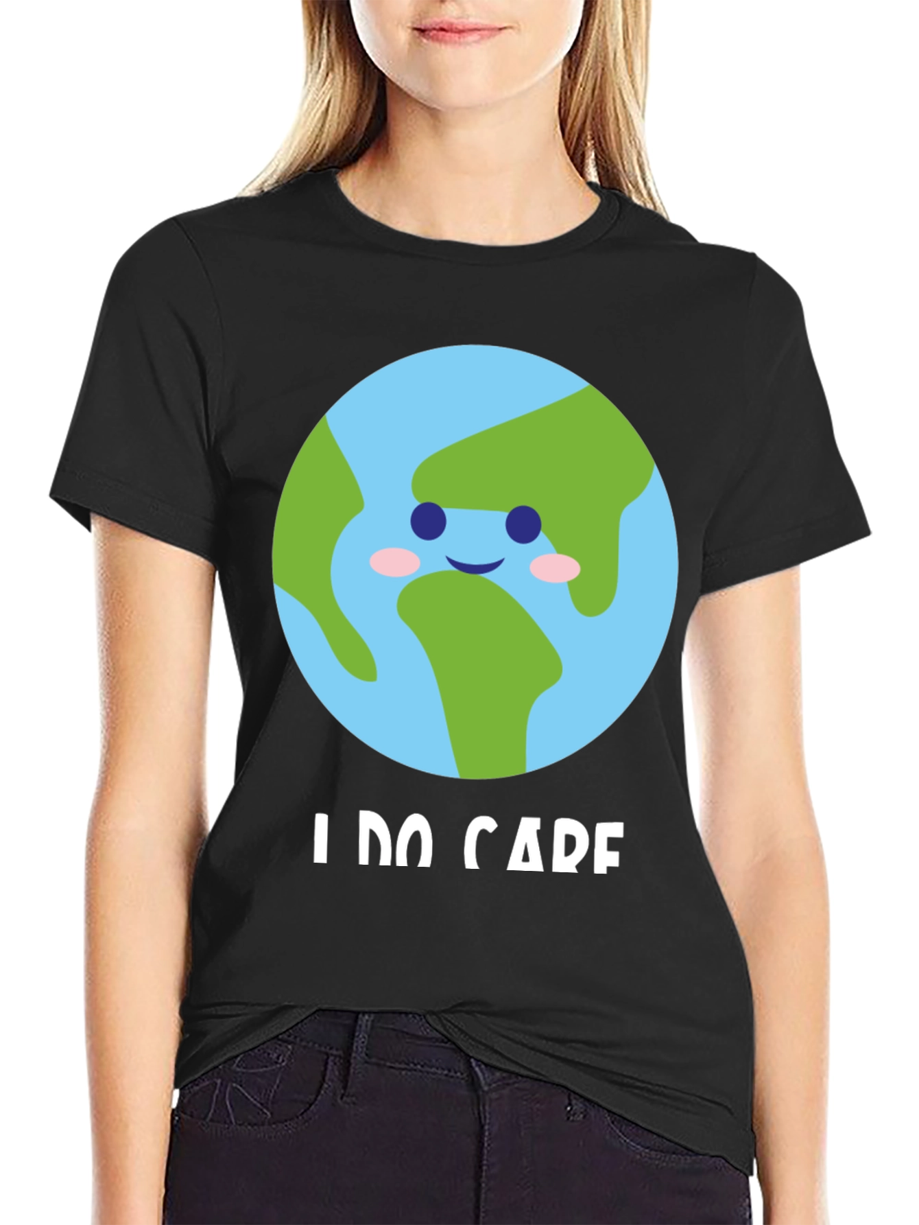 I Do Care Earth Graphic Tee -  Eco-Friendly Shirt