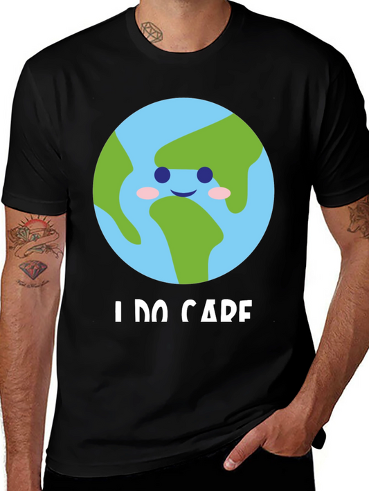 I Do Care Earth Graphic Tee -  Eco-Friendly Shirt