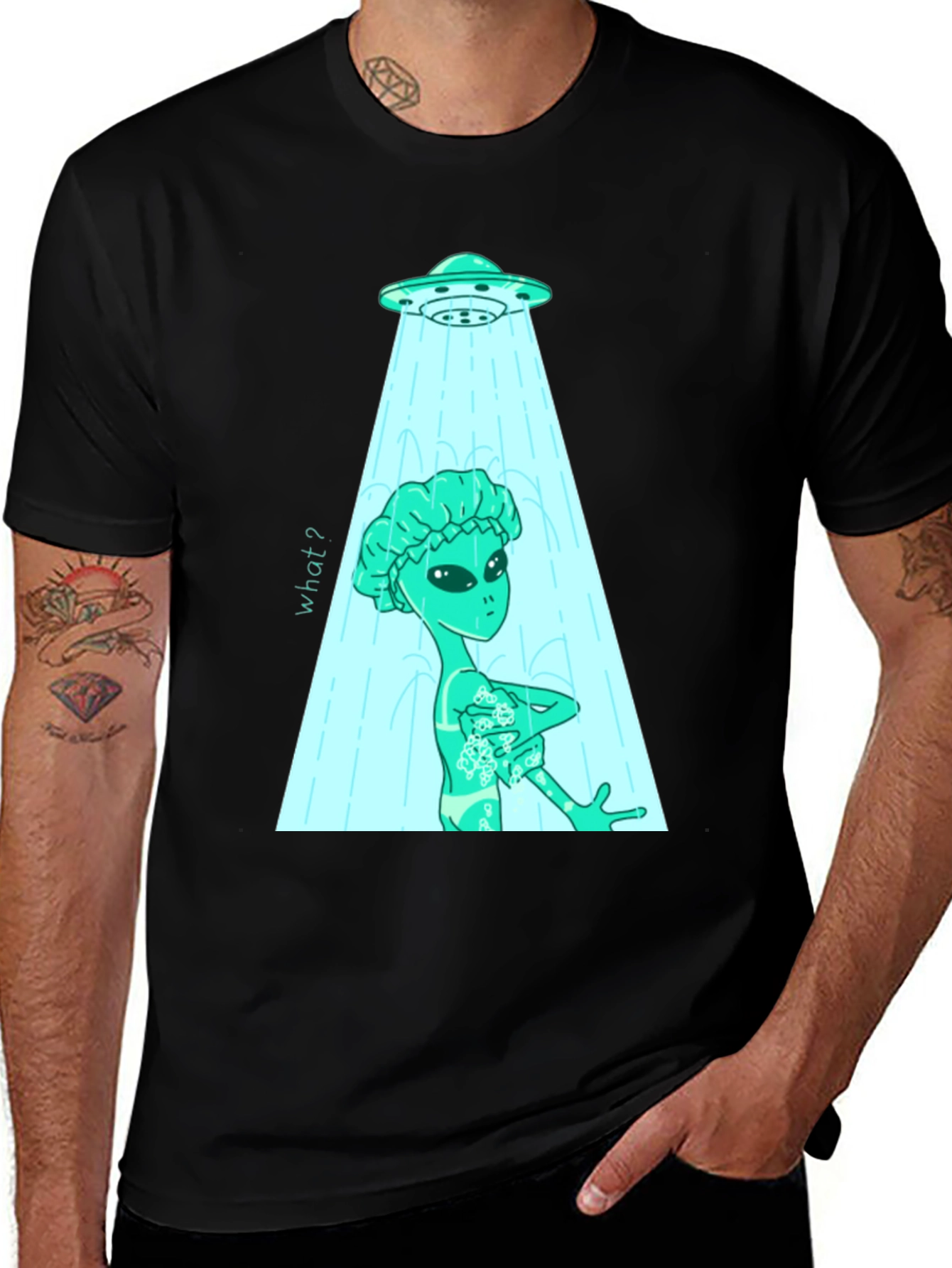 Alien Shower T-Shirt - Funny UFO Abduction Tee