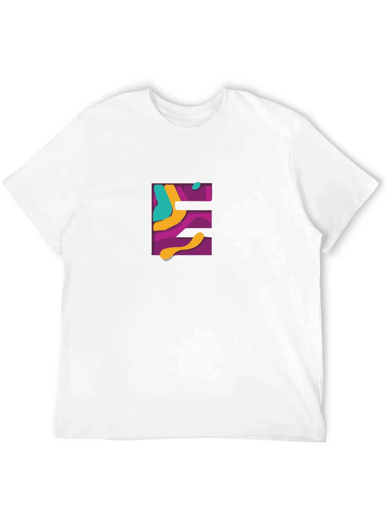 Abstract E Graphic Black T-Shirt