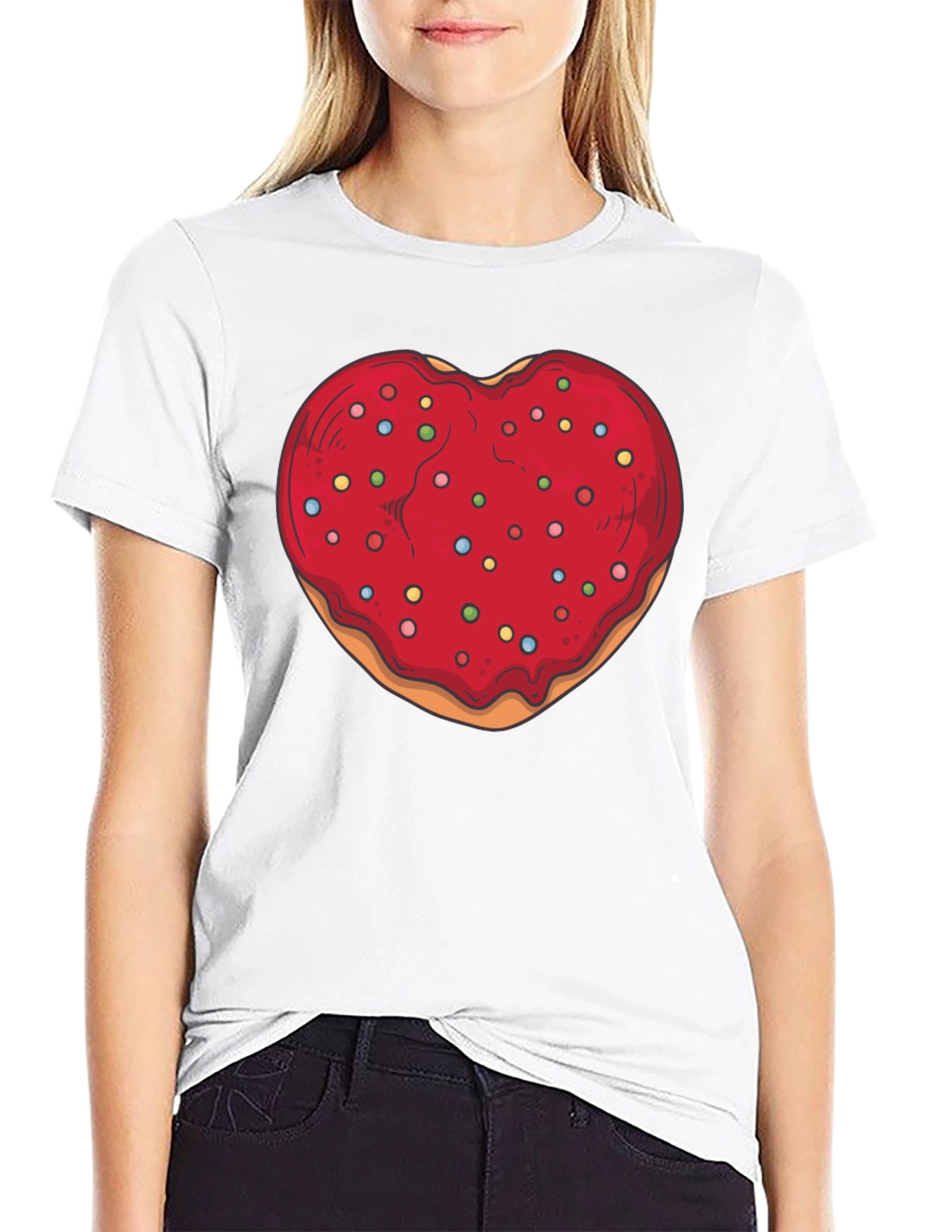Heart Donut Graphic Tee - Sweet Style!