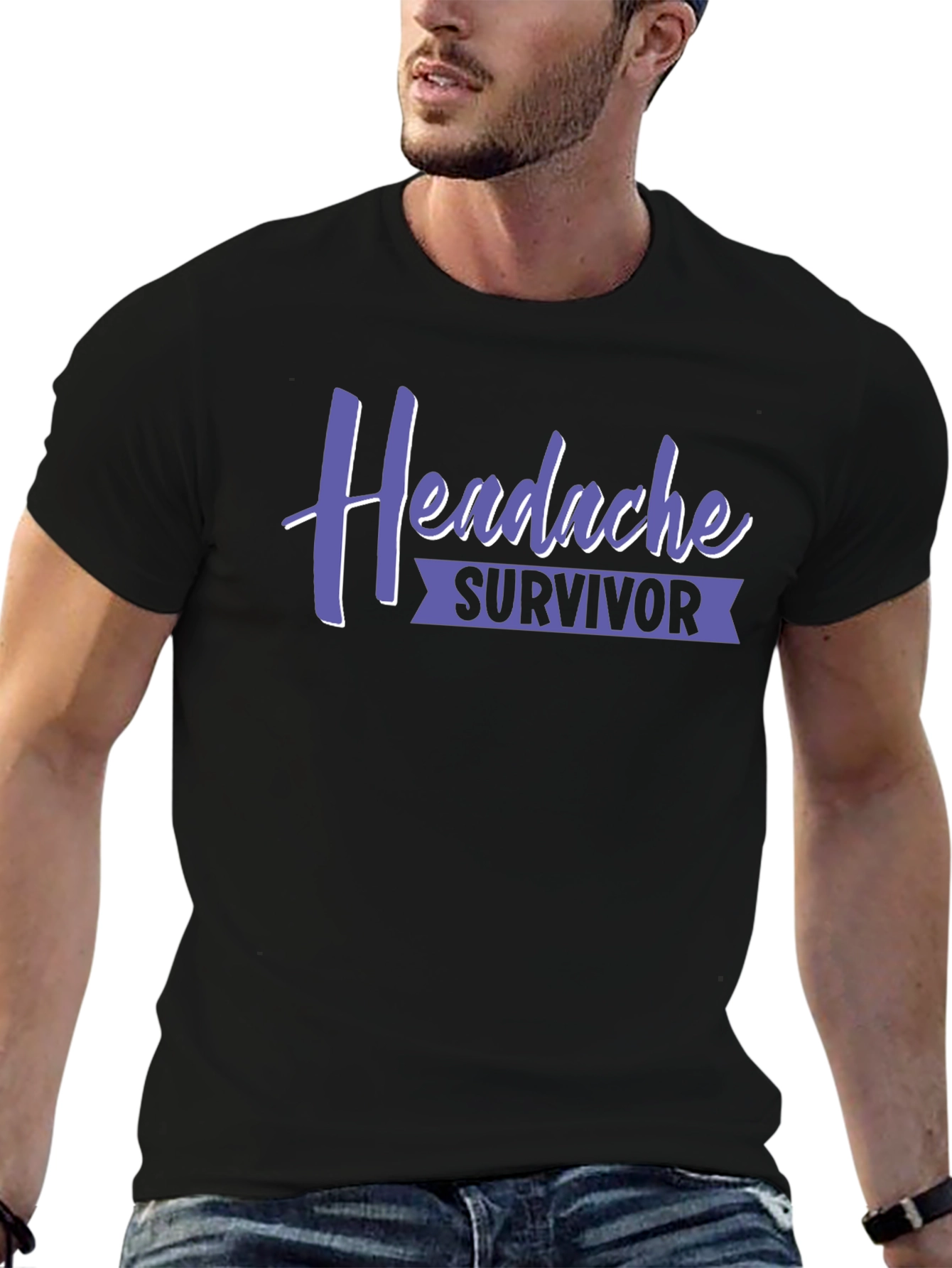 Headache Survivor Black Graphic Tee