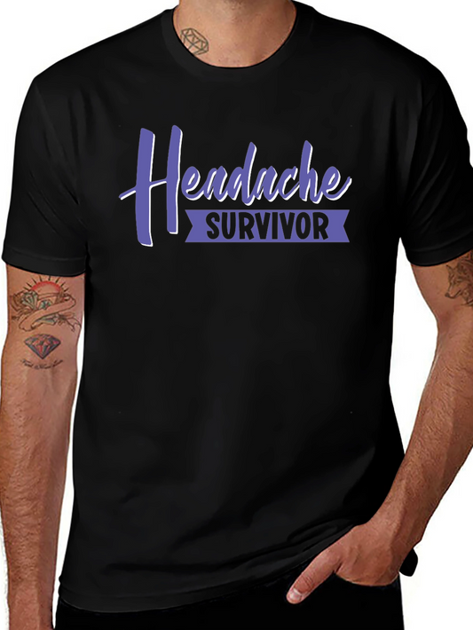 Headache Survivor Black Graphic Tee