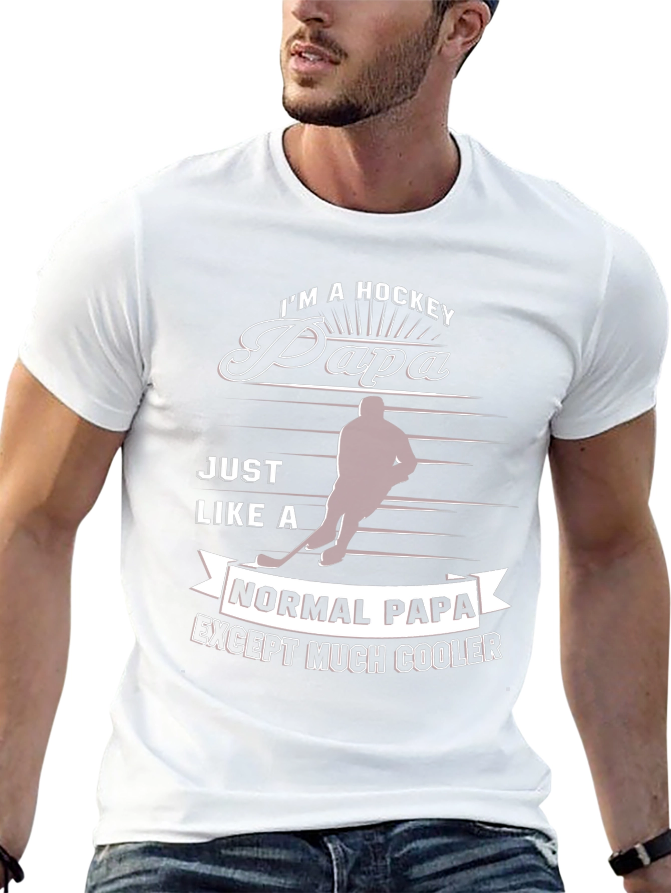 Hockey Papa T-Shirt - Cool Dad Tee