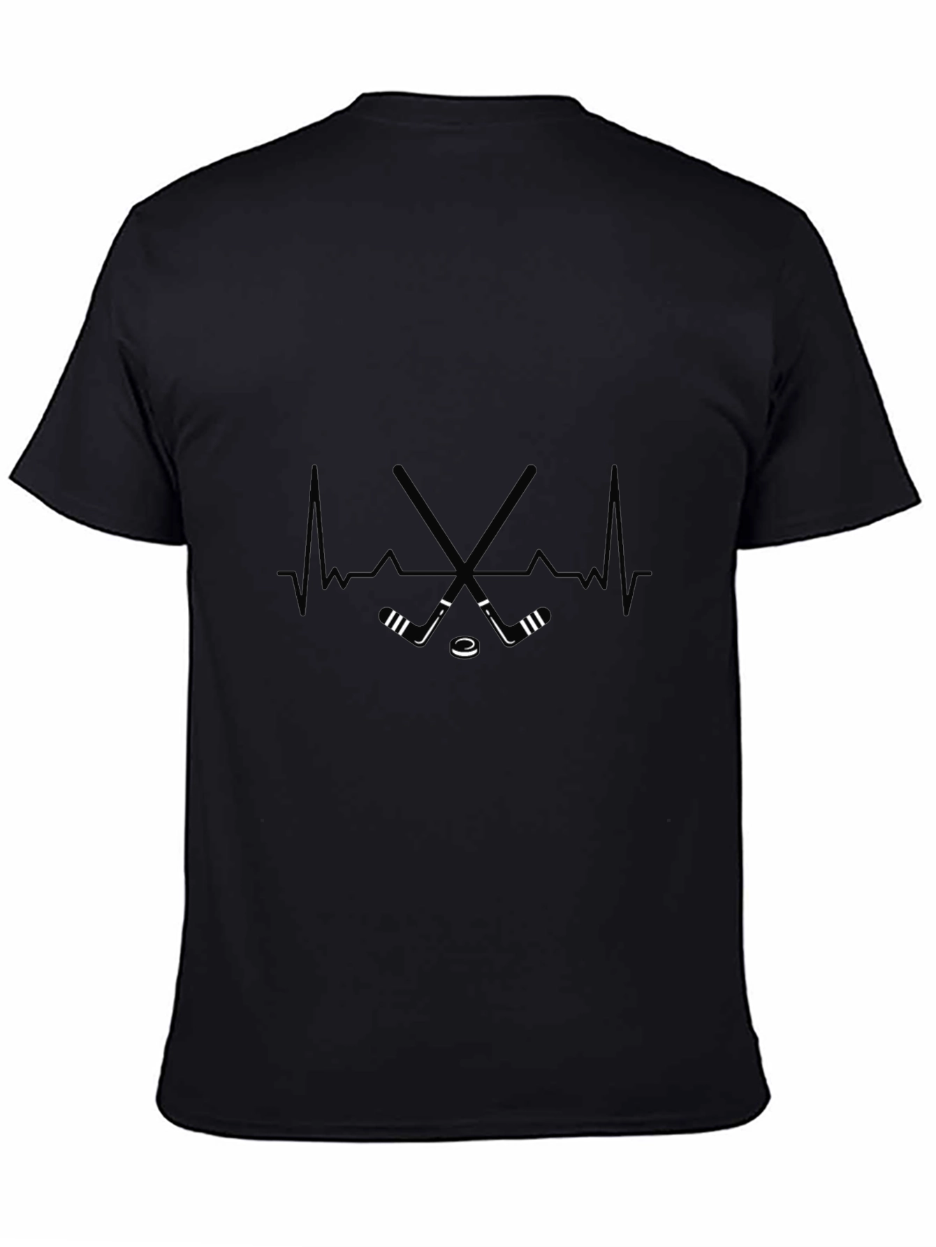 Hockey Heartbeat Graphic T-Shirt - Black