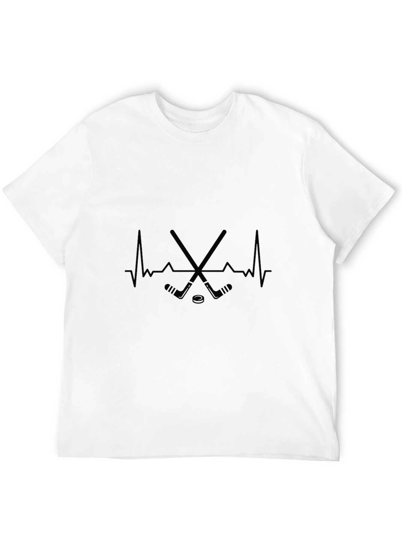 Hockey Heartbeat Graphic T-Shirt - Black