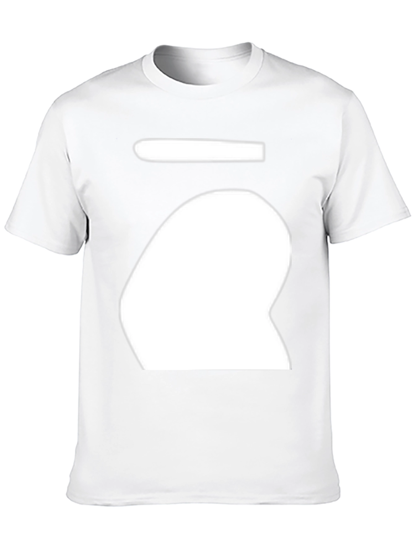 Abstract White Shape Black T-Shirt