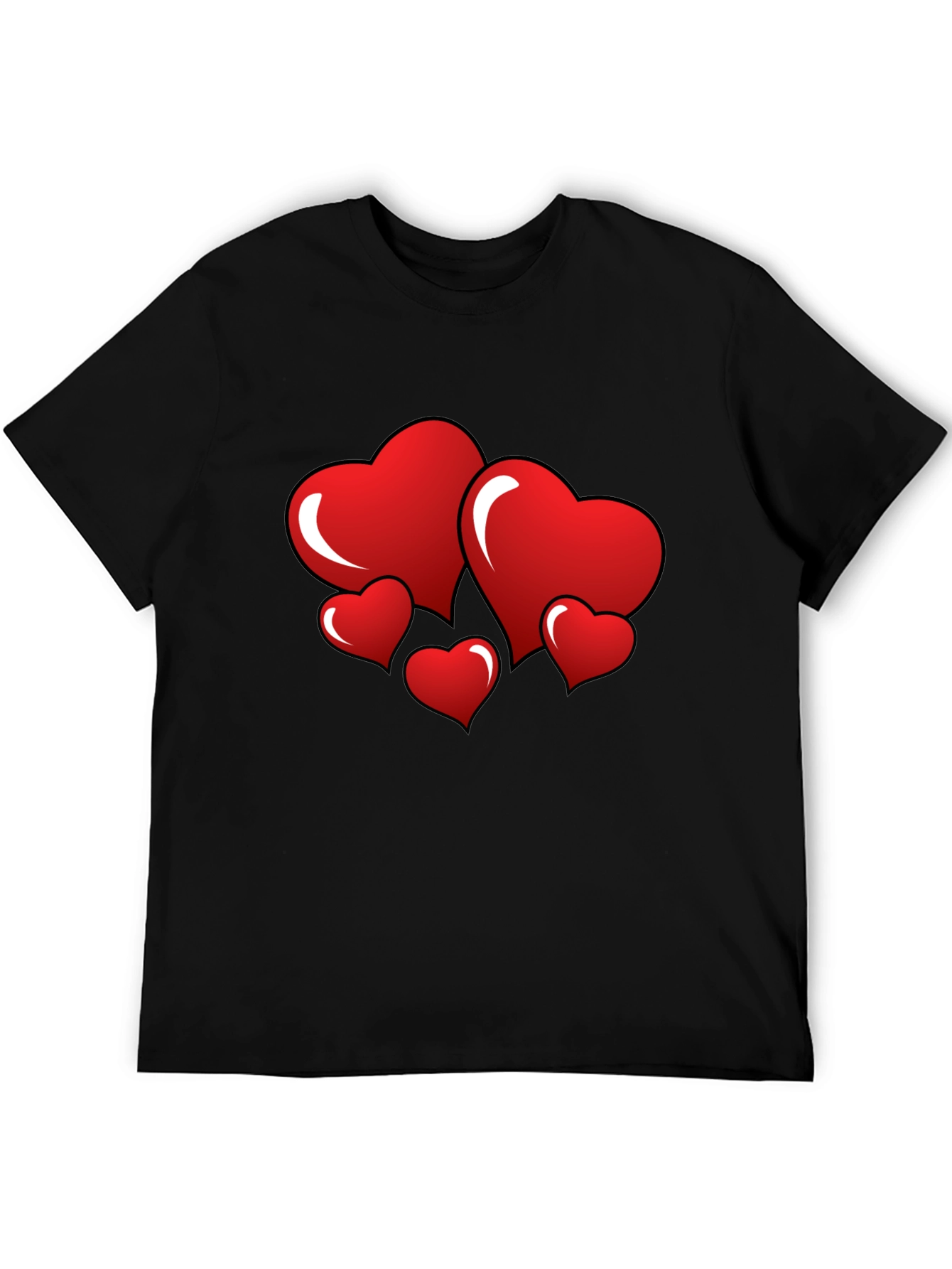 Heart Graphic Black T-Shirt - Love Design