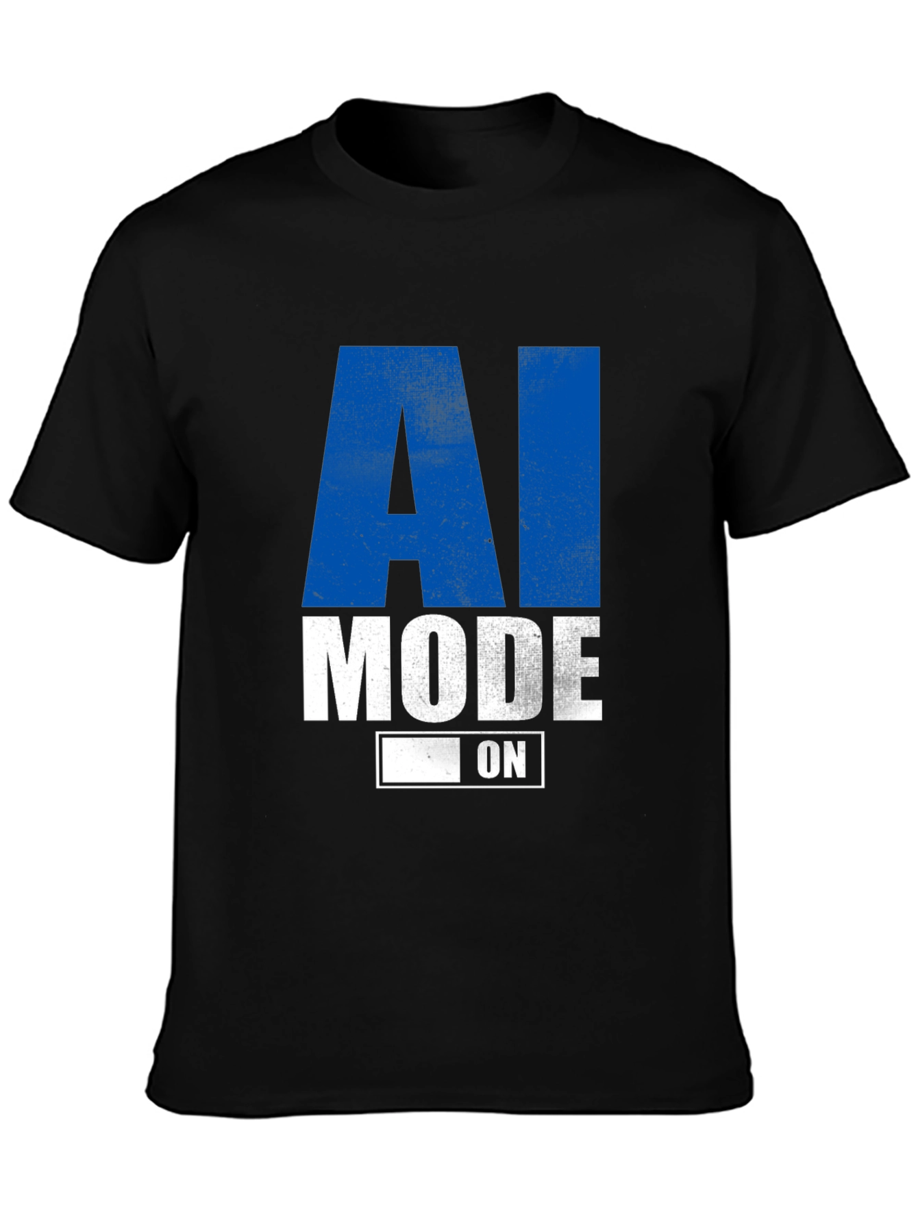 AI Mode On Graphic Tee - Black Casual T-Shirt