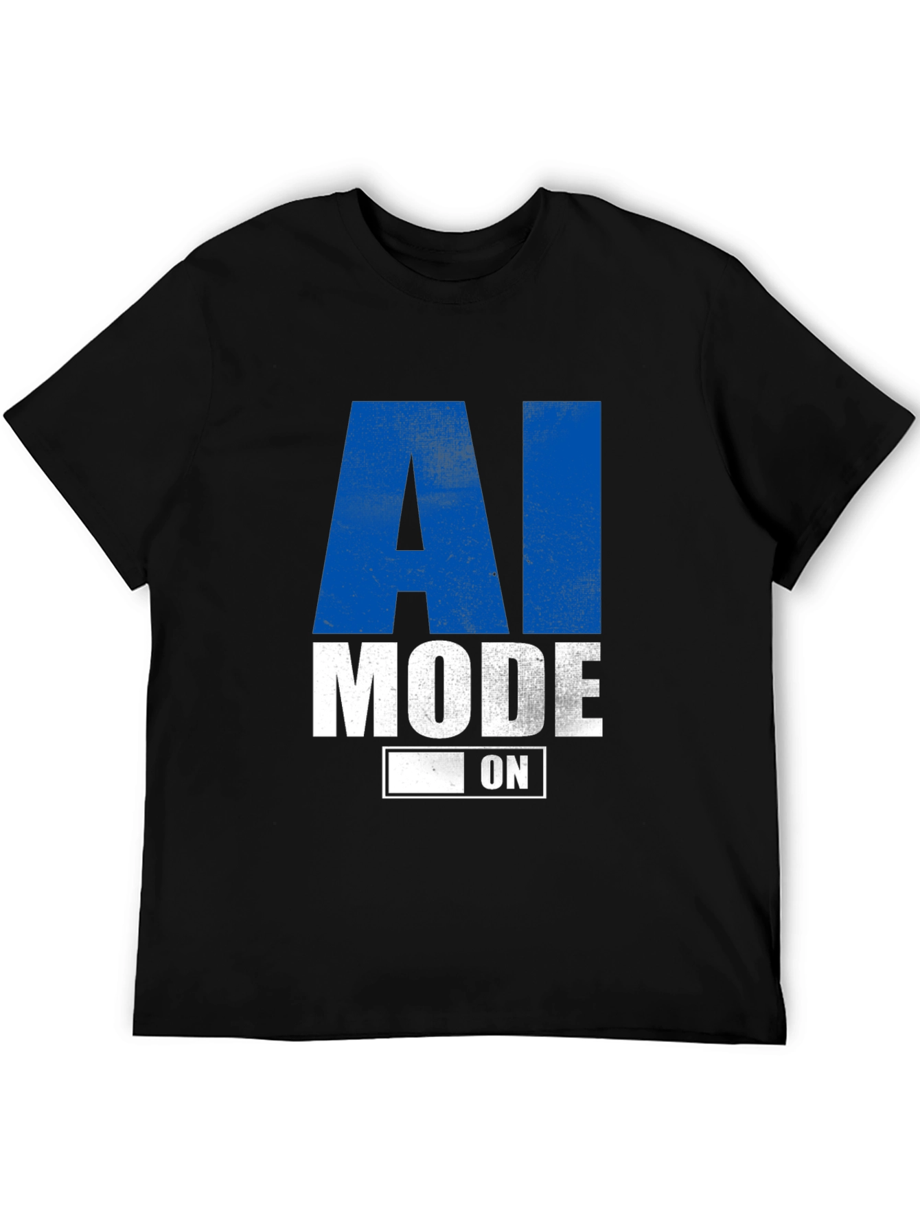 AI Mode On Graphic Tee - Black Casual T-Shirt