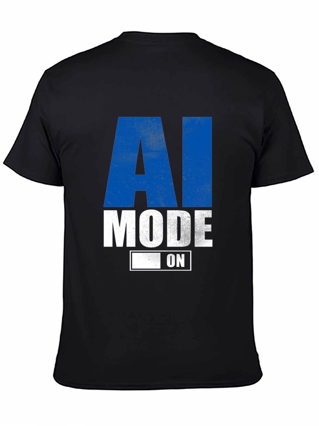 AI Mode On Graphic Tee - Black Casual T-Shirt