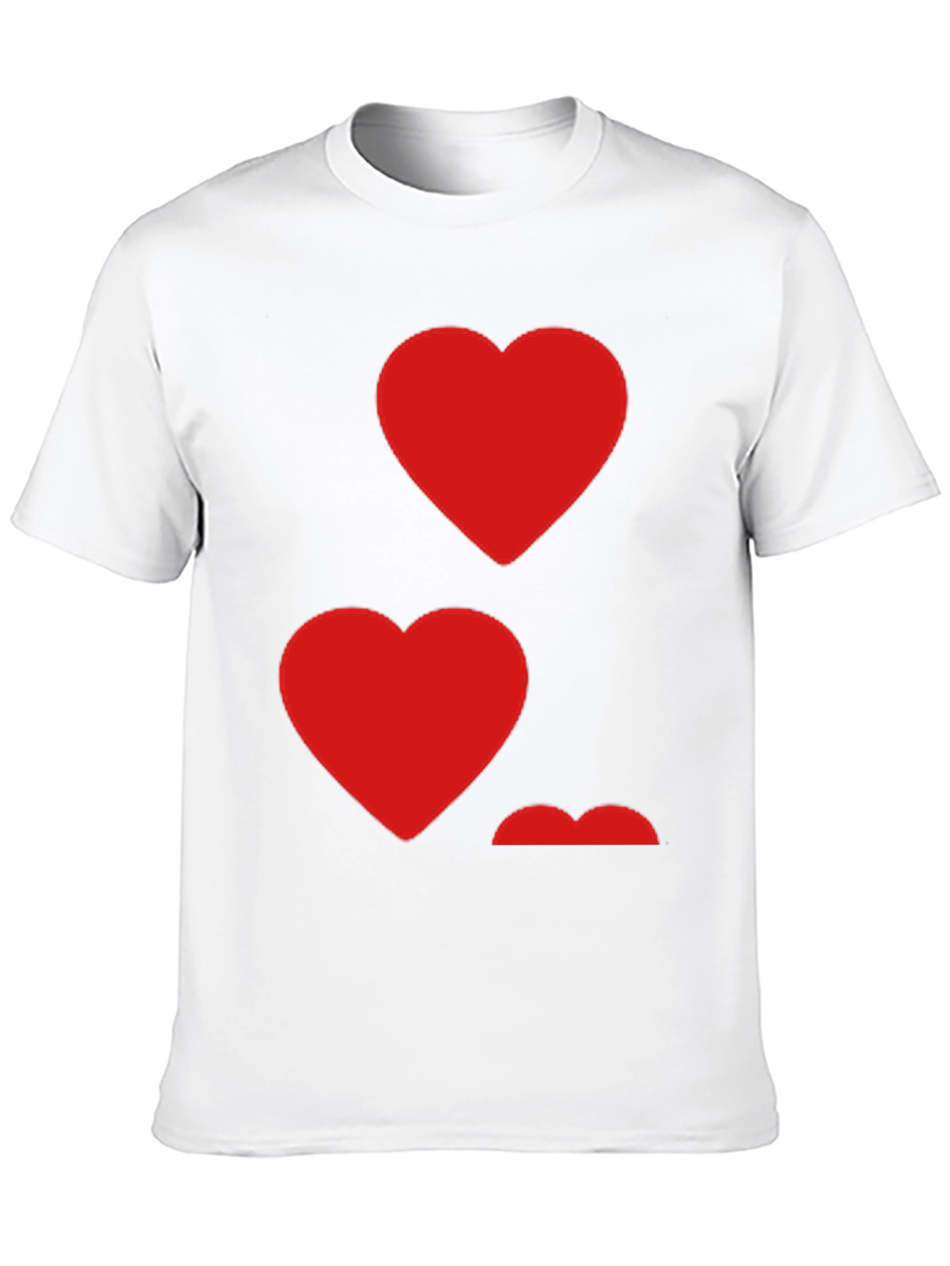 Heart Pattern Crew Neck Mens T-Shirt