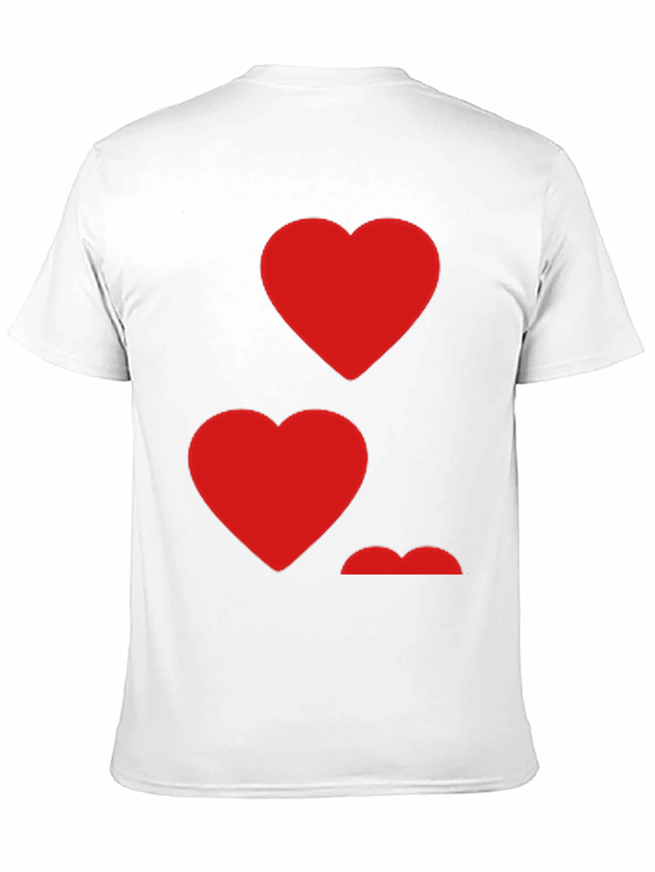 Heart Pattern Crew Neck Mens T-Shirt