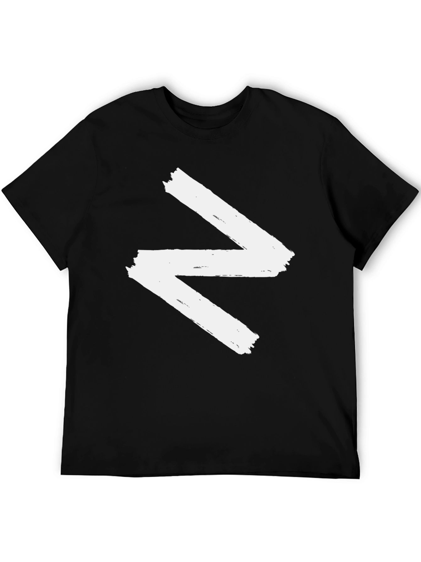 Abstract Zig-Zag Graphic Black T-Shirt