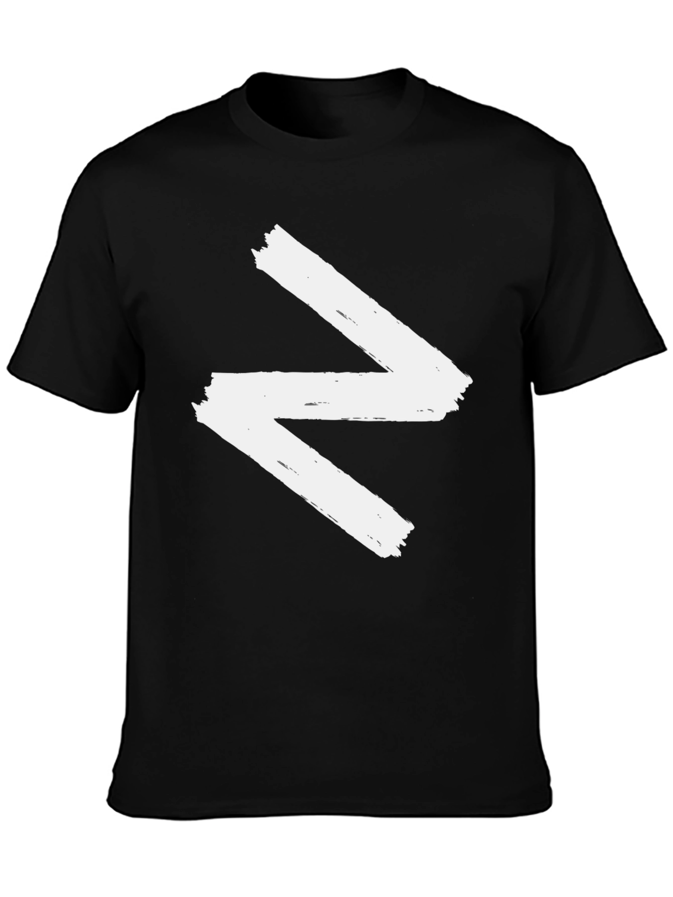 Abstract Zig-Zag Graphic Black T-Shirt